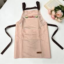 1 chiếc tạp dề bếp nữ chống thấm nước và chống dầu, có túi tiện lợi, dễ làm sạch và chống bám bẩn, màu hồng, phù hợp cho bếp, phòng tắm và dọn dẹp nhà cửa, quà tặng Ngày của Mẹ cho mẹ và quà Giáng sinh - Hồng - Xem 1