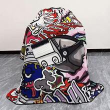 1pc Professional Barber Cutting Cape, Hairdressing Tool Pattern Design, Durable Fabric For Salon And Home Use, Colorful Graphic Apron Essential For Haircutting - Multicolor - View 3