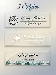 1pc Customized Acrylic Desk Name Plate With Logo And Text, Professional Office Workstation And Business Meeting Signage, Can Add Name, Position And Company Logo, Suitable For Teachers, Doctors, Managers And Employees, Teacher Appreciation Gift - Multicolor - View 10
