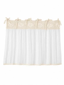Farmhouse Crochet Lace Oven Door Curtain Cover With Tie-Up Bows, Rustic Kitchen Appliance Cover, Decorative Dust Protector For Stove & Oven Front,30 X 21.3 Inch - Multicolor - View 12
