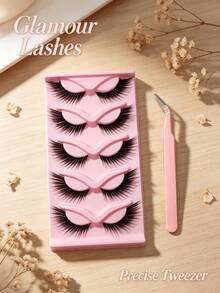Lifted Fox Cat Eye Strip Lashes Wispy Thin Band Modify Round Square Faces - View 4
