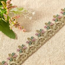 1/5碼彩色刺繡蕾絲，葉子與花朵造型，適用於衣物縫製、禮盒包裝、燈飾裝飾、手工DIY、晚禮服配件 - 多色D - 查看 12