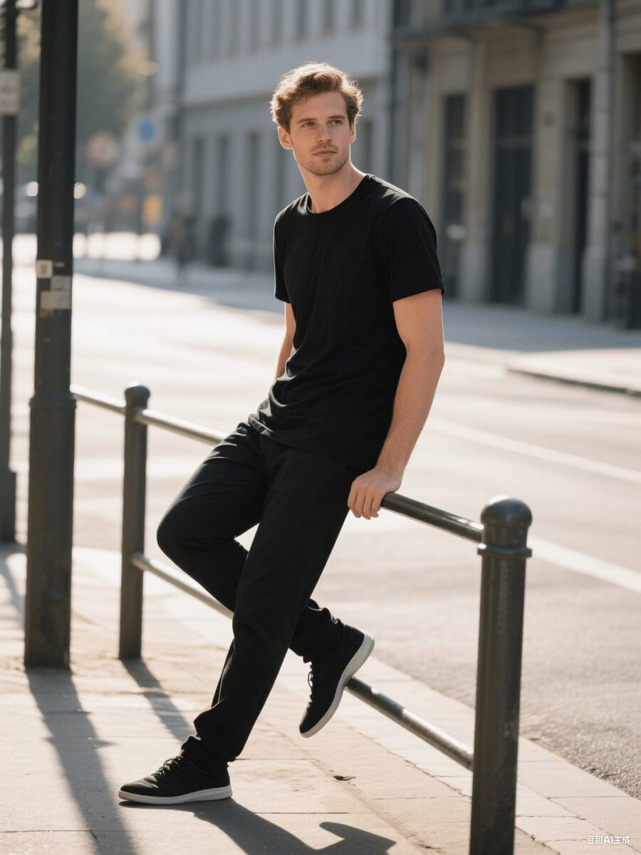 Hort Sleeve Casual Top, Daily Wear Tee,Boyfriend,Going Out, Friends,Round Neck Short Sleeve-Shirt, Round Neck Short Sleeve-Shirt BJ12 - 黑色 - 查看 1