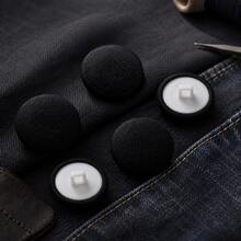 50個布製圓柄鈕扣，適用於DIY手工、衣物修補、襯衫開襟衫大衣更換鈕扣、裝飾性家居飾品配件 - 50pcs - 查看 8
