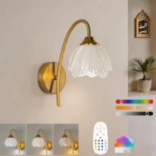Lampu Dinding Bertenaga Baterai, Lampu Dinding Pengisian Nirkabel Warna Emas dengan Bohlam 2000mAh yang Dapat Dilepas dan Dapat Diredupkan serta Kontrol Jarak Jauh, Dekorasi Dinding 15 Warna, Cocok untuk Kamar Tidur, Ruang Tamu, Lorong - Beraneka warna - View 11