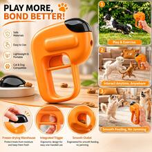 Interactive Dog Treat Launcher, Pet Food Catapult For Training & Enrichment, Portable Treat Shooter Toy For Puppy & Cat, Fits Round Dry Kibble, No Batteries Required - Multicolor - View 1