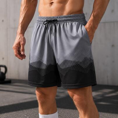 Men's Letter Print Drawstring Waist Contrast Color Casual Shorts, Holiday,Men's Swimming Trunks, Hot Spring, Beach Vacation Quick-Drying Beach Pants