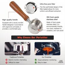 Bottomless Portafilter 51mm Compatible With CASABREWS CM5418, 5418Pro & 3700Essential - Stainless Steel 3-Ear Portafilter With Filter Basket - Multicolor - View 3
