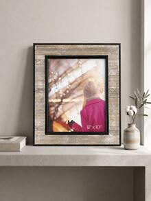 Portarretratos Decorativo de Madera con Marco Interior Contrastante, Estilo Rústico Moderno para Foto Tamaño 8x10, Ideal para Sala, Recámara u Oficina, Diseño Elegante para Mesa o Repisa, Perfecto para Enmarcar Retratos Familiares y Recuerdos, Regalo para Cumpleaños, Aniversario, Boda o Inauguración de Casa - Madera - Ver 2