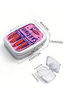 Vintage Fun Fish-Shaped Square Pill Box, Dual Compartment Design, Compact And Portable For Daily Medications And Vitamins, Suitable For Home, Travel, Also As A Unique Pocket/Wallet Gift, Applicable For Emergency Situations, Travel, Hiking And Other Emergency Rescue Occasions - Multicolor - View 11