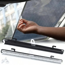 1pc Automatic Retractable Car Sunshade, PVC Heat-Insulating Roller Blind Sun Protection Cover, Car Adsorption-Style Blackout Curtain, UV-Resistant Heat-Insulating Curtain, Easy Installation, Suitable For Most Car Models, Heat-Insulating Sunshade - A - View 10