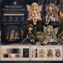 4pcs Full Set Fabric Fairy Doll Material Kit, Standard Size No-Cut Patchwork Fairy Doll Set, Forest Fairy Tale Style, Multi-Color Ocean Pumpkin Floral Butterfly Embroidery 3D Wings, With Tutorial, Needle, Thread, Stuffing, Complete Sewing Gift Box - Multicolor - View 9