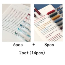 6/8/12/14pcs Retro 8-Color Neutral Pen Set, 6-ColorThe Color Of Morandi,Signature Pen,Writing Drawing Handbook Office School,Suitable For Office, Meeting, Study Notetaking, Calligraphy, Highlight Marking,And School, Back To School Supplies - Morandi Color-6 Colors - View 15