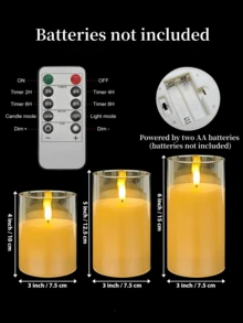 1pc/2pcs/3pcs LED Flameless Candles, Flickering LED Pillar Candles, Candle Lights, Upgraded Water-Drop Shaped Wick, Battery Operated Electronic Candles (Batteries Not Included), Suitable For Table Centerpiece Decoration, Wedding, Garden, Holiday Party, Gift, Fireplace, Home Decor (Gold, 3 Inch X 4 Inch 5 Inch 6 Inch) - Gold - View 7