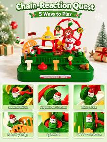Children's Christmas Theme Adventure Track Set: Inertia Glide Car & Ferris Wheel Educational Toy, Holiday Gift For Boys And Girls - Multicolor - View 7