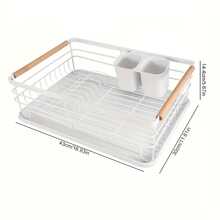 Space-Saving Dish Drying Rack With Drip Tray And Utensil Holder - Multi-Functional Kitchen Storage Rack For Bowls, Plates, Knives, Forks And Chopsticks, Kitchen Countertop Dish Drying Rack - View 9