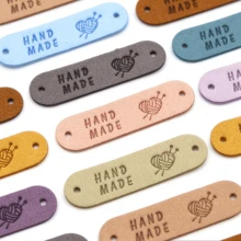 3/5/8/10/15/18/20/22/25Pcs Handmade Clothing Labels, Faux Leather Labels, Handmade Labels, DIY Hat Bag Clothing Accessories, Random Color - Multicolor - View 11