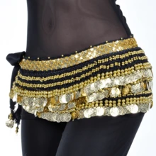 1 pieza Cadena de cintura con cuentas redondas pequeñas súper pesada, cadena de cintura de danza del vientre dorada, cinturón de cintura de danza del vientre, perfecta para danza del vientre, festivales, fiestas, ropa de playa, accesorios de playa para mujeres - Multicolor - Ver 17