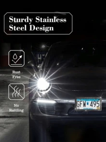 2件組不鏽鋼水鑽車牌框，附水晶螺絲帽，細邊框設計不遮擋車牌號碼，亮麗時尚耐用，適合所有車主的精緻汽車外觀裝飾 - 2件套裝 - 查看 7