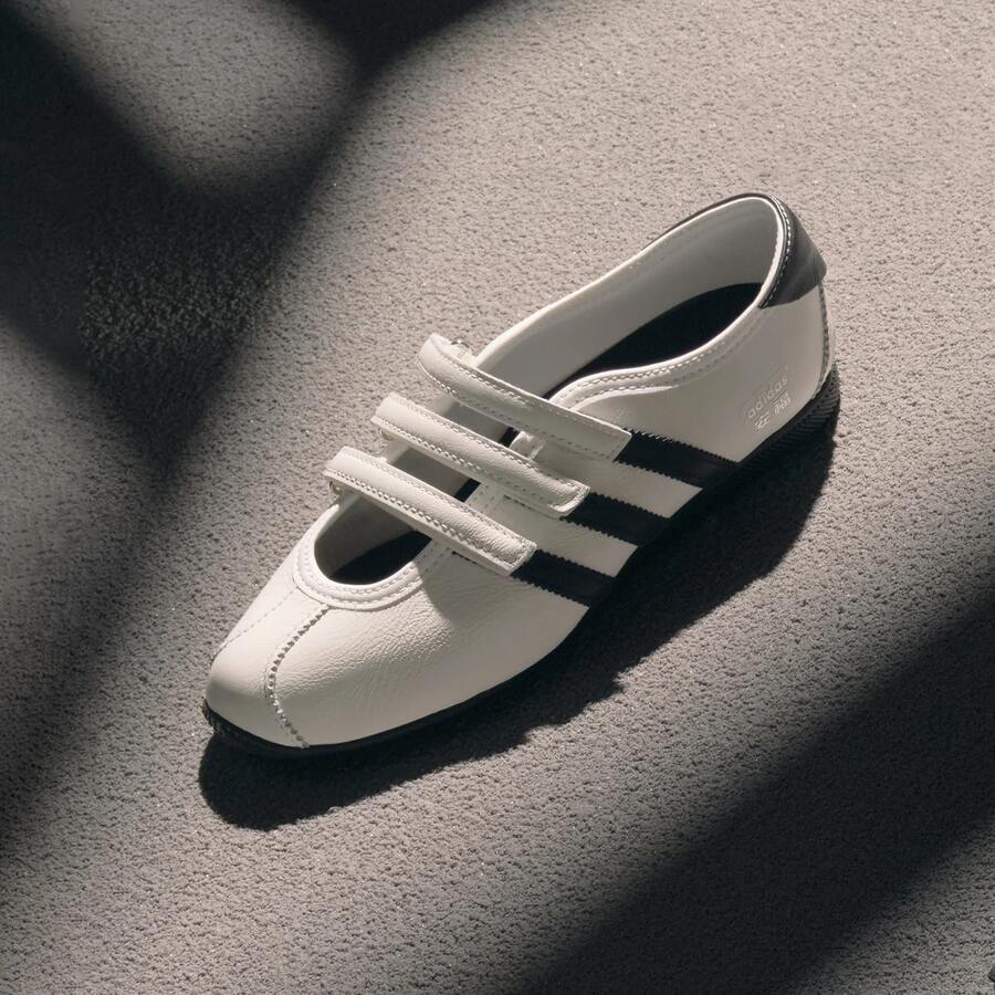 Adidas Originals 女款 ORIGINALS ANFU "Anfu" 休閒復古瑪麗珍薄底 T 型綁帶鞋 KH6225 - 黑與白 - 查看 1