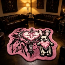 1 pieza Alfombra de corazón con espinas negro & rosa, Halloween, estilo gótico oscuro, alfombra engrosada, alfombra gruesa, alfombra de felpa, alfombra engrosada, alfombra decorativa, decoración de dormitorio, alfombra pequeña, alfombra, decoración del hogar, alfombra de sala de estar, alfombra pequeña de sala de estar, alfombra de dormitorio, decoración del hogar de sala de estar, alfombra para exteriores, alfombra lavable - Multicolor - Ver 5