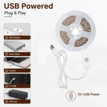USB LED Strip Light Dimmable Touch Control LED Light Strip Warm White White Light Stepless Dimming Memory Function For Bedroom Desk TV Backlight - Touch Light Strip - View 5