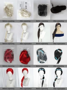 Halloween Cosplay Wig Set – Single Braided Ponytail Wig (Black, Red, White); Includes Styles For Witches, Princesses, And Cowgirls; Perfect For Holiday Costume Parties. - Multicolor - View 7