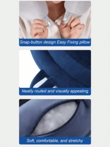 U-Shaped Soft Travel Neck Pillow Memory Foam Nap Pillow Head Support Portable Pillow Unisex For Airplane Car Home Recliner Travel Essential Sleep Aid Vacation Camping Office Accessory - Multicolor - View 5