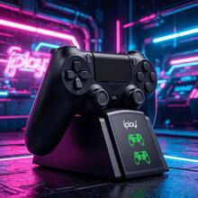 iplay PlayStation 4/Slim/Pro 無線控制器雙充充電座,雙控制器同步充電,紅/綠狀態指示燈,過充保護,桌面控制器充電與收納架 - 查看 5