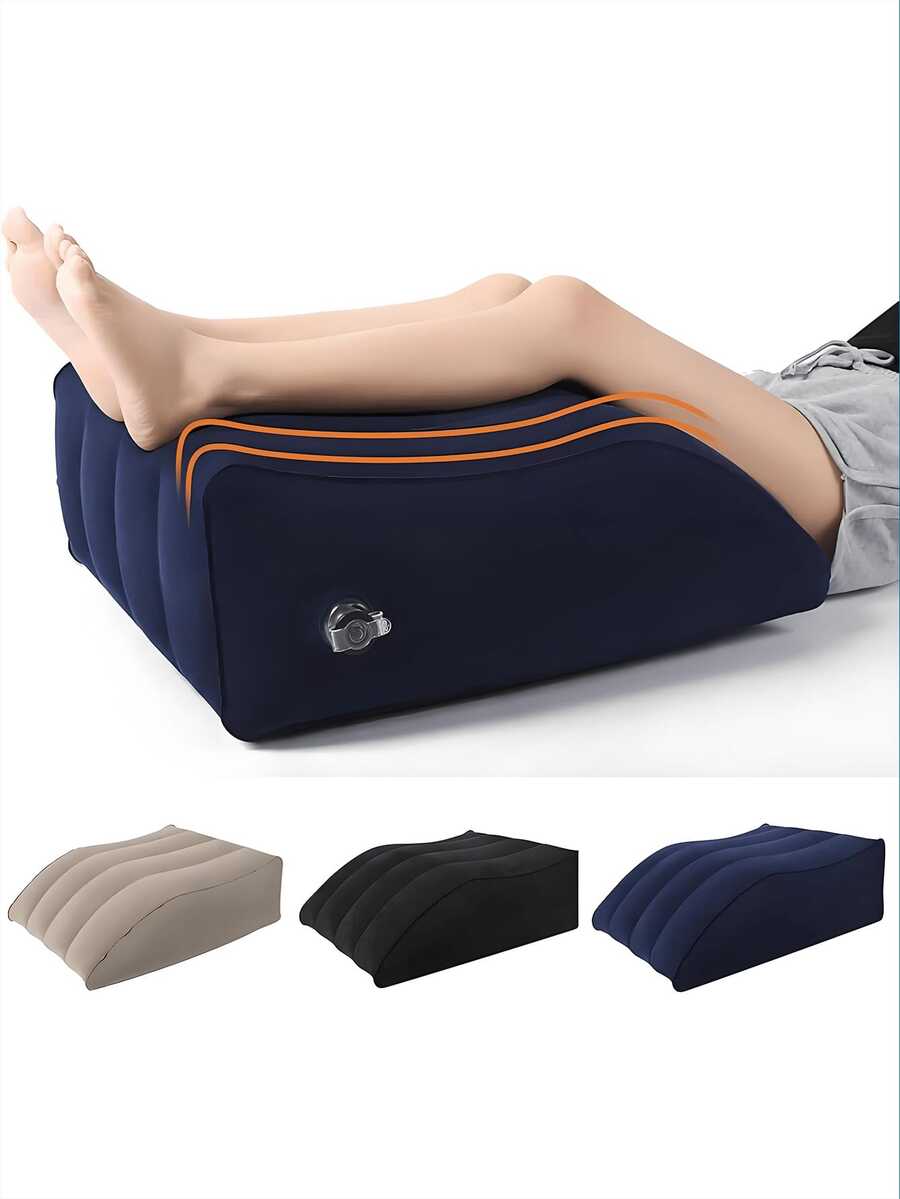 Sleek Inflatable Leg Elevation Wedge Pillows For Bed - Functional Body Pillow To Reduce Swelling Discomfort And Resting Fatigued Ankles. Multi-Functional Support Pillows For Fast Post-Operative Rehabilitation & Expectant Pregnant Women.