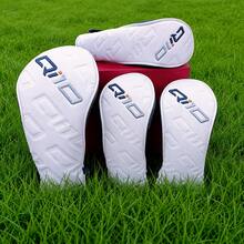 Set Pelindung Kepala Stik Golf Kulit PU Premium Logo Q10 untuk Driver, Fairway Wood & Hybrid, Pelindung Stik Golf Bordir dengan Lapisan Plush Lembut, Set Pelindung Kepala Tahan Air, Putih - Putih - View 2