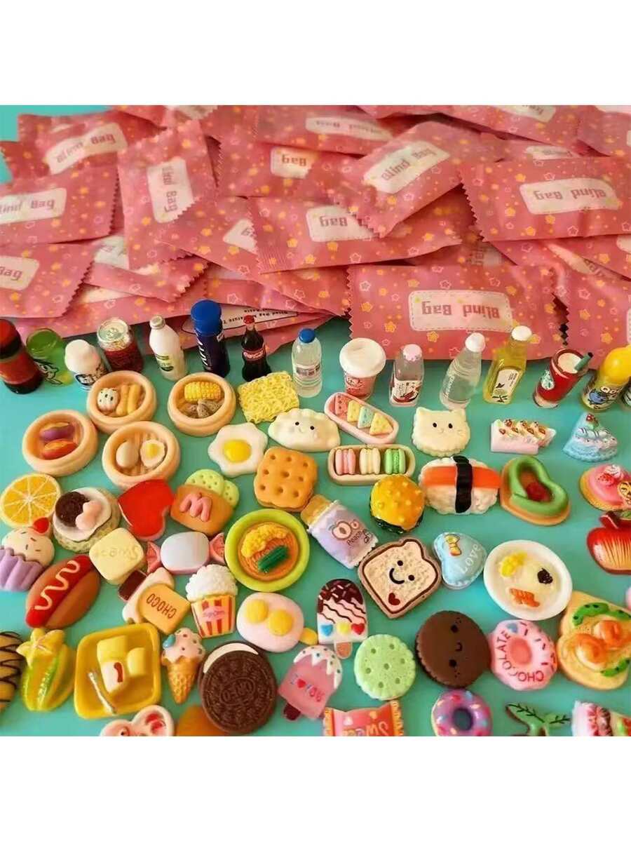 Marvel 30pcs New Miniature Food Blind Bag Mini Food Snack Model Toy Gift Realistic Small Decoration Birthday Party Holiday Gift (Random Color & Style) - Multicolor - View 1