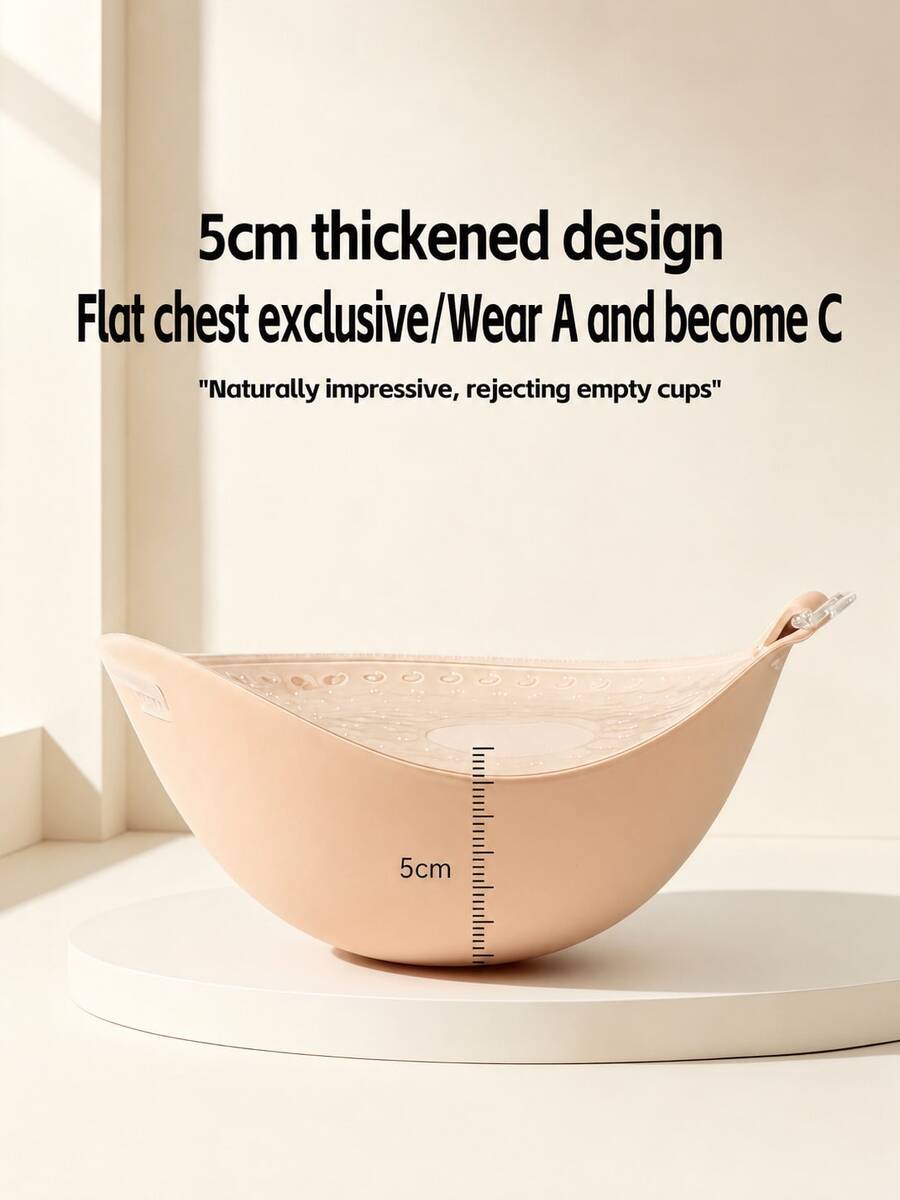 Adecuado para pechos pequeños y planos, este sujetador grueso presenta un diseño sin aros con un grosor de 5cm y un diseño de moldeado, creado específicamente para mujeres para mejorar la apariencia del busto - Albaricoque - Ver 1
