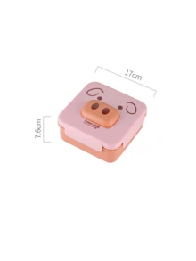 Cartoon Animal Compartment Lunch Box, PP Plastic, Lightweight And Airtight, Portable Size, Microwave , Ideal For Students Commuting, Picnics, Spring Outings, And Holiday Meal Preparation.University Essentials - Multicolor - View 18