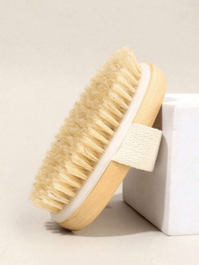 1 Piece Wooden Anti-Slip Shower Brush (Equipped With Natural Bristles) – A Soft, Oval-Shaped Shower Brush Suitable For Dry Body Brushing, Wet Brushing, And Back Cleaning, Can Be Used For Deep Cleaning And Exfoliation.