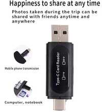 BIYETIMI Adaptor Pembaca Kartu SD USB C, Adaptor Pembaca Kartu Micro SD TF Tipe C, Adaptor Pembaca Kartu Memori Kamera 3-in-1 USB C ke USB - View 6