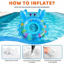 Baby Inflatable Crab Swim Ring With Seat And Handles, Summer Pool Beach Water Toy For Infants And Toddlers - Multicolor - View 6