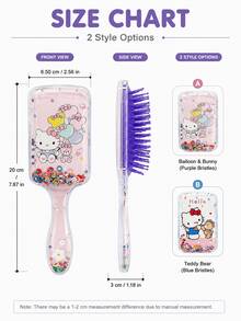 1件 MINISO Hello Kitty 亮片流體沙發梳，可愛泰迪熊漂浮亮片氣墊按摩梳，適合返校季，女性運動後清爽護髮梳 - 彩色 - 查看 6