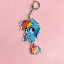 1pc My Little Pony Acrylic Keychain, Cute Pinkie Pie Fluttershy Twilight Rarity Dash Bag Charm, Cartoon Pendant, Xmas Halloween Gift For Girls Fans - Multicolor - View 16