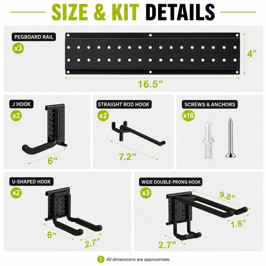 [Metal Wall Storage Rack] Multi-Functional Metal Wall Storage Rack - Space-Saving Tool Storage Rack For Hardware And Screwdrivers - Perfect For Garage, Workshop Or Home Storage - Multicolor - View 1