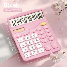 Cute Portable Solar Calculator: Mini Aesthetic Desk Essential, Suitable For Office Work, Financial Accounting And University Campus Study - Cotton Candy - View 10