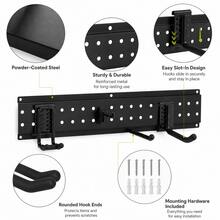 [Estantería de almacenamiento de pared de metal] Estantería de almacenamiento de pared de metal multifuncional - Estantería de almacenamiento de herramientas que ahorra espacio para herramientas y destornilladores - Perfecta para garaje, taller o almacenamiento en el hogar - Multicolor - Ver 4