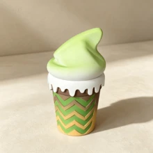 1件抹茶冰淇淋甜筒研磨器，可愛奶油融化邊緣4層鋅合金草藥研磨器，創意設計抽菸配件 - 查看 9