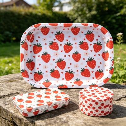 3pcs/Set, Multi-Functional Portable Rolling Tray Set. Simple Entry-Level Gift. Comes With 50mm Grinder And Storage Box. Multi-Pattern Printed Set. Home Tool, Suitable For Home & Party & Birthday Gathering & Office And More Occasions. Holiday Gift.