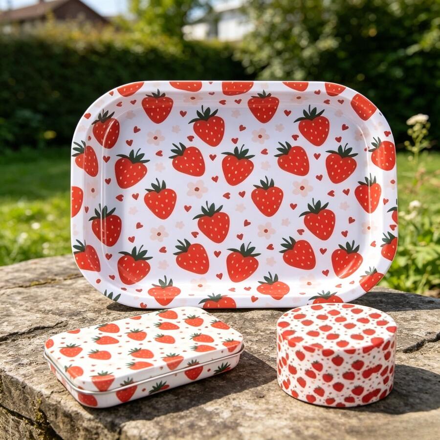 3pcs/Set, Multi-Functional Portable Rolling Tray Set. Simple Entry-Level Gift. Comes With 50mm Grinder And Storage Box. Multi-Pattern Printed Set. Home Tool, Suitable For Home & Party & Birthday Gathering & Office And More Occasions. Holiday Gift. - Multicolor - View 1