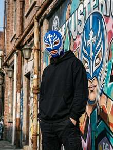 Men's Mexican Wrestling Mask Elite Hero Print Full Face Balaclava Elastic Milk Silk Breathable Combat Mask Halloween Carnival Party Cosplay Wrestler Costume Accessory Prop - Multicolor - View 9