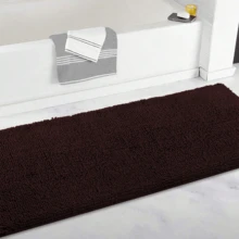 1pc Minimalist Soft Chenille Absorbent Non-Slip Bathroom Mat, Toilet Mat - Coffee Brown - View 7