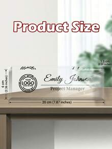 1pc Customized Acrylic Desk Name Plate With Logo And Text, Professional Office Workstation And Business Meeting Signage, Can Add Name, Position And Company Logo, Suitable For Teachers, Doctors, Managers And Employees, Teacher Appreciation Gift - Multicolor - View 11