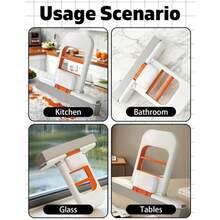 Pel Mini Portabel, Pembersihan Tanpa Menggunakan Tangan, Spons Penyerap Kuat, Satu Gagang, Dapat Digunakan untuk Permukaan Kering dan Basah, Cocok untuk Dapur, Ruang Tamu, Meja Hotel, Kaca, dan Pembersihan Lainnya - Pel mini - View 7