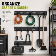 [Estantería de almacenamiento de pared de metal] Estantería de almacenamiento de pared de metal multifuncional - Estantería de almacenamiento de herramientas que ahorra espacio para herramientas y destornilladores - Perfecta para garaje, taller o almacenamiento en el hogar - Multicolor - Ver 3